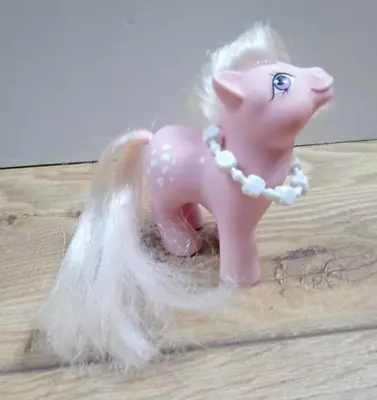 Vintage My Little Pony MLP Baby Newborn Pink Cotton Candy Freckles & Necklace • £9.99