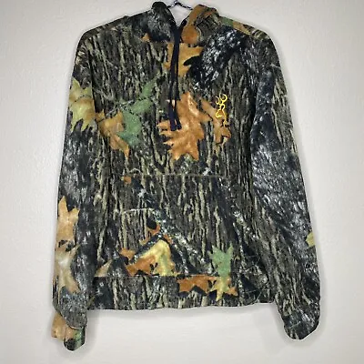 Browning Men's Brown Camo Fleece Long Sleeve Hoodie Sweater Size S • $19