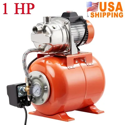 1HP Shallow Well Pump Garden Automatic Water Booster Jet Pump With Pressure Tank • $125.95