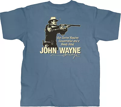 John Wayne Gun Control Men's T-Shirt Indigo Medium • $22.49