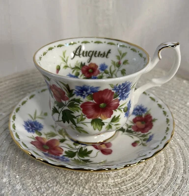 $21 • Buy Royal Albert Flower Of The Month August Poppy Small Teacup & Saucer Set