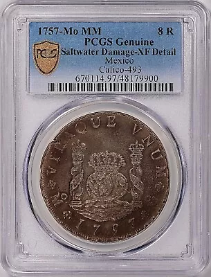 1757-MO MM Mexico Pillar Type Shipwreck 8 Reales Silver PCGS XF Details • $607.50