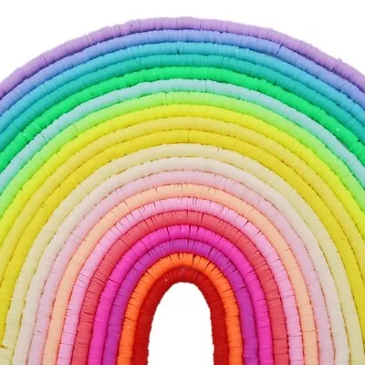 £2.69 • Buy 6x1mm Polymer Clay Beads Heishi Disc Beads Spacer ~210pcs Neon Bright Pastel