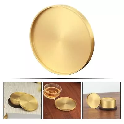 Round Copper Cup Coasters Metal Cup Tray Brass Coaster  Coffee Tables • $14.83