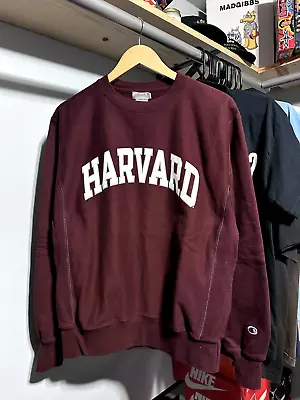 Vintage Champion Harvard University Maroon Crewneck Sweatshirt Size M • $29.99