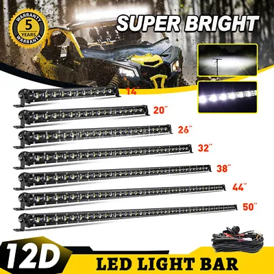 Slim 20 26 32  38  50  LED Work Light Bar Spot Flood Fog Driving ATV SUV Offroad • $18.85