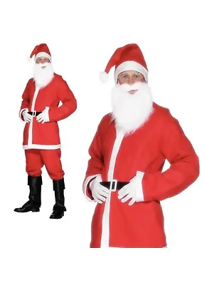 Smiffys Santa Suit Father Christmas Adults Mens Fancy Dress Costume Size L • £9.95