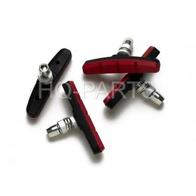 $6.29 • Buy 2 Pairs Bolt On Bicycle Bike Mountain Bike V Brake Pads Shoes Black / Red New