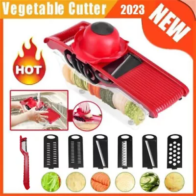 £8.86 • Buy 6 Blades Mandoline Slicer Vegetable Cutter Fruit Food Chopper Peeler Grater