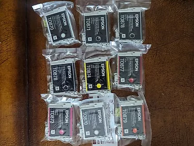 Epson T0878 Matte Black Ink Jet Printer R1900 Lot Of 9 Various Colors 2006 • $100