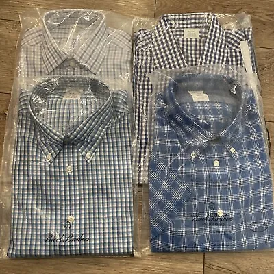 LOT OF 4 BROOKS BROTHERS REGENT Large Lot NON-IRON 100% COTTON DRESS SHIRT • $99.95