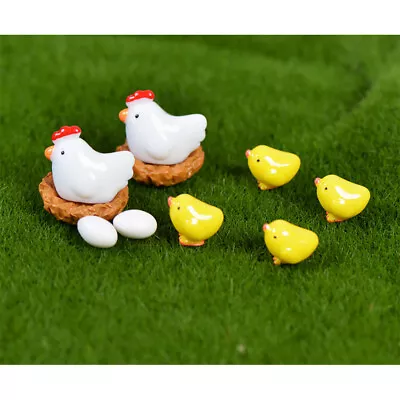 £6.66 • Buy  16pcs Mini Resin Chicken Roost Egg Ornaments Set Miniature Plant Pots Bonsai