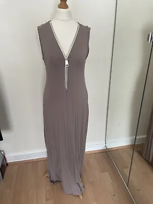 Womens Fille A Suivre French Boutique Beige Sleeveless Maxi Dress Size 10 VGC (V • £4.99