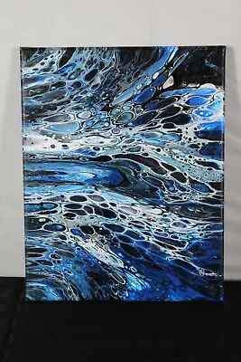 ABSTRACT CANVAS ART Original Acrylic Painting Bright Modern ARTWORK 11  X 14  • $53.21