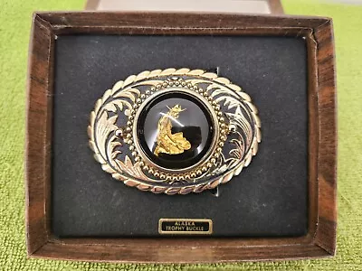 Alaska Trophy Belt Buckle Gold Miner Pioneer Panning Brand New Never Worn • $16.99