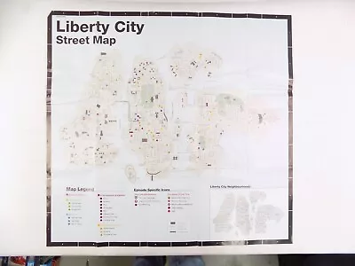 Grand Theft Auto GTA IV & Episodes From Liberty City Map Promotional Poster • $7.90