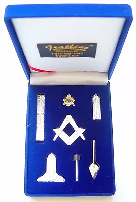 Masonic Mini Working Tool Gift Set With Lapel Pin (Bright Silver Finish) • $21.95