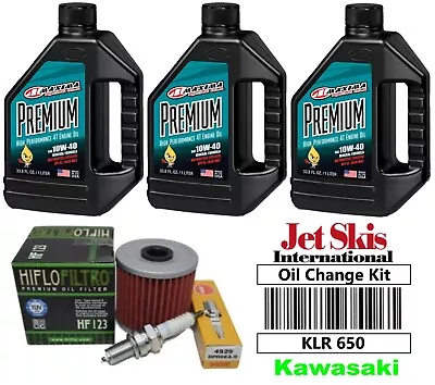 For Kawasaki KLR 650 KLR650 Premium Oil Change Kit  NGK Spark Plug Oil Filter • $49.89