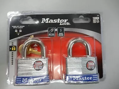 Master Lock 5T 2 In Laminated Steel Padlock 2 Pack Keyed Alike / NEW E5 • $22.95