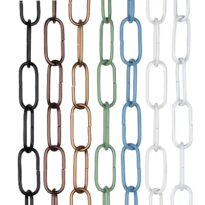 ElekTek Lighting Chain 38x15 Open Link Colour Choice Ceiling Hook Pendant Per 1m • £8.18