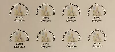 24x Personalised Peter Rabbit Baptism Birthday Party Lolly Bag Stickers • $9