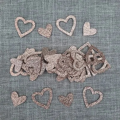 £3.39 • Buy 50 Rose Gold Glitter D/S Heart Table Confetti Decorations Engagement/Wedding