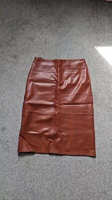 Next Brown Leather Look Skirts Size 12 • £2.99