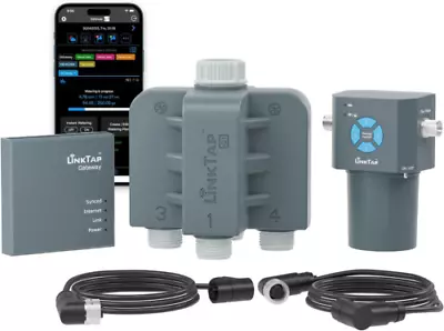 LinkTap Q1 4-Zone Wireless Water Timer & Gateway Equals Four G2S Smart... • £354.99