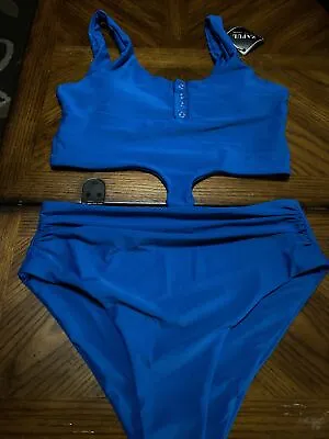 $12.50 • Buy ZAFUL Women's High Waisted Bikini Scoop Neck Swimsuit 2 Pieces Swimwear Size S