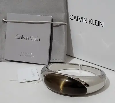 £79.99 • Buy Calvin Klein Ellipse Bracelet Bangle Silver Stone RRP £139 BNIB KJ3QCD02010S