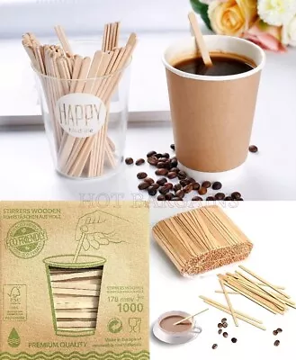 Wooden Coffee Stirrers For Hot Drinks 5.5'' / 7'' Size Buy Up To 10000 Pcs • £2.55