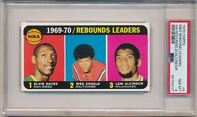 1970 Topps Nba Rebound Leaders Elvin Hayes/unseld/lew Alcindor #5 Psa 8 Nm-mt • $239.99