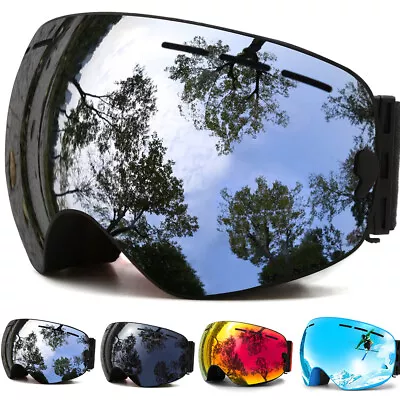 Ski Goggles With Magnetic Double Layer Lens Ski Anti-fog UV400 Snowboard Goggles • $21.24