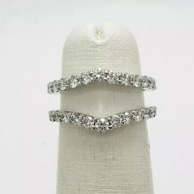 2 Ct Round Cut Moissanite Wrap Guard Enhancer Wedding Ring 14k White Gold Plated • $113.24