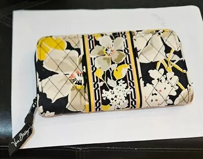 Vera Bradley Yellow & White Floral Wallet Accordian Style 8  Long • $14.99