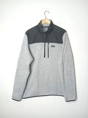 Helly-Hansen Varde Knitted Fleece 1/4 Zip Pullover Jacket Men's 2XL Grey • $65