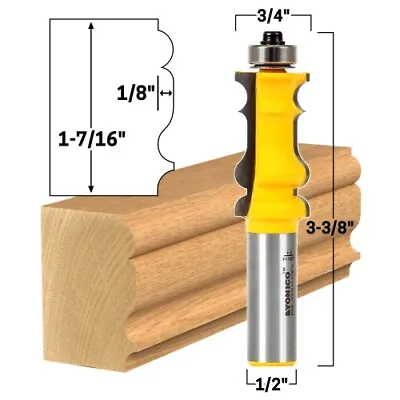1-7/16  Picture Frame Molding Router Bit - 1/2  Shank - Yonico 16118 • $20.95