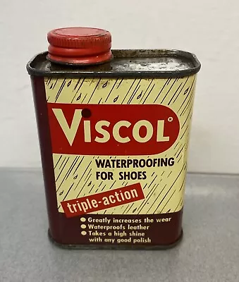 Vintage Viscol Waterproofing For Shoes 1950s Tin Can Dallas Tx Advertising • $8.95