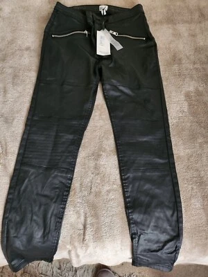 £18 • Buy LADIES RIVER ISLAND Black Coated  Sculpt  Biker Jeans Nwt Size 14 R
