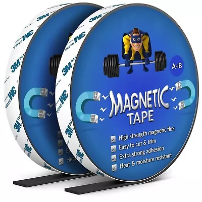 Magnetic Tape Self Adhesive Strong 3M Polarity A+B Magnet Sticky Strip Flexible • £9.95