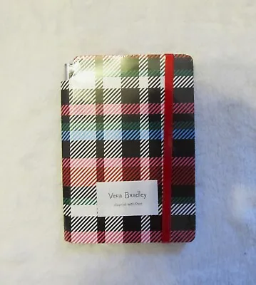 New Vera Bradley Small Journal With Pen Notebook Ribbons Plaid Stocking Stuffer! • $12