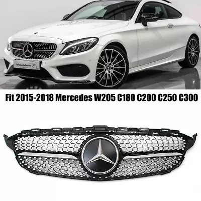 Front Grille Grill Front Fit 2015-2018 Mercedes Benz W205 C180 C200 C250 C300 • $73.74