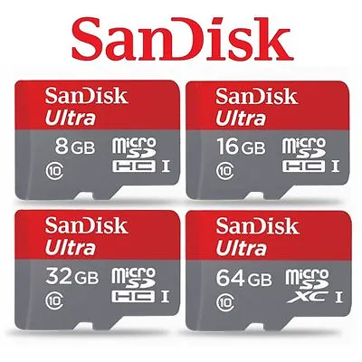 SD Card SanDisk 32GB 64GB 128G 256G 512G SDHC SDXC Micro Class 10 Camera Memory  • $25.95