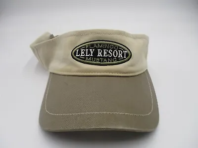 $7.99 • Buy Lely Resort Sun Visor Hat Cap Beige Adjustable Strap Back Adult Flamingo Mustang