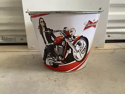 Budweiser -Beer Ice Bucket - Galvanized Metal - Great Condition! • $50