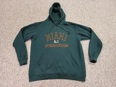 Miami Hurricanes Sweater Mens XL Green Hoodie Sweatshirt Football Long Sleeve  • $14.49