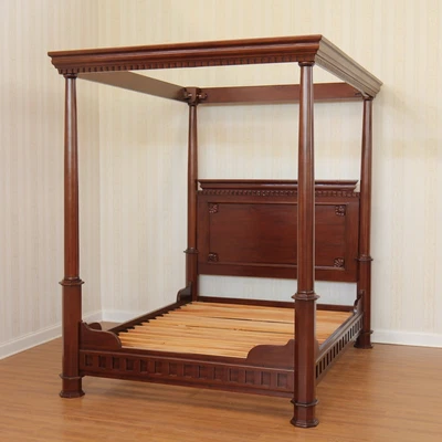 £1739.84 • Buy Tudor Canopy Bed NC Finish, Mahogany Wood, Style Carved 4 Poster Bed Ref B-126