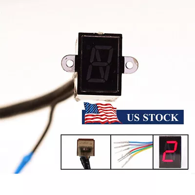 Motorcycle Gear Digital Display Indicator Red LED N-6 Speed Shift Lever Gauge US • $20.57