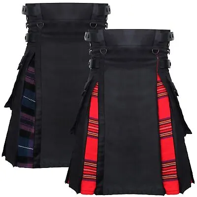 Hybrid Men's Novelty Skirt Royal Stewart Tartan Highland Traditional Dress Kilt • £32.99