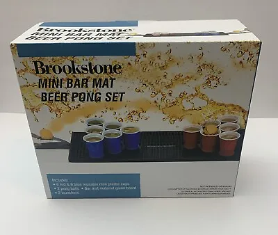 Beer Pong Set With Dual Launchers And Mini Bar Mat By Brookstone NEW / Sealed • $24.99